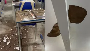 Maringá 98 FM — Parte do teto da Escola Municipal Osmar de Aquino, na cidade de Guarabira, no Brejo da Paraíba, desabou durante uma aula na tarde da última segunda-feira (25). Em um vídeo publicado pela professora e vereadora Josineide Nicolau, é possível ver os destroços espalhados pela sala de aula. De acordo com o relato da docente, ela e uma aluna chegaram a ser atingidas, mas ninguém ficou ferido. “Estou muito nervosa. Agora mesmo caiu o teto da sala de aula, sem condições de dar aula. Caiu e atingiu tanto a mim quanto uma aluna. Graças a Deus, estamos bem”, relatou. (Foto: Reprodução/Instagram) (Foto: […]